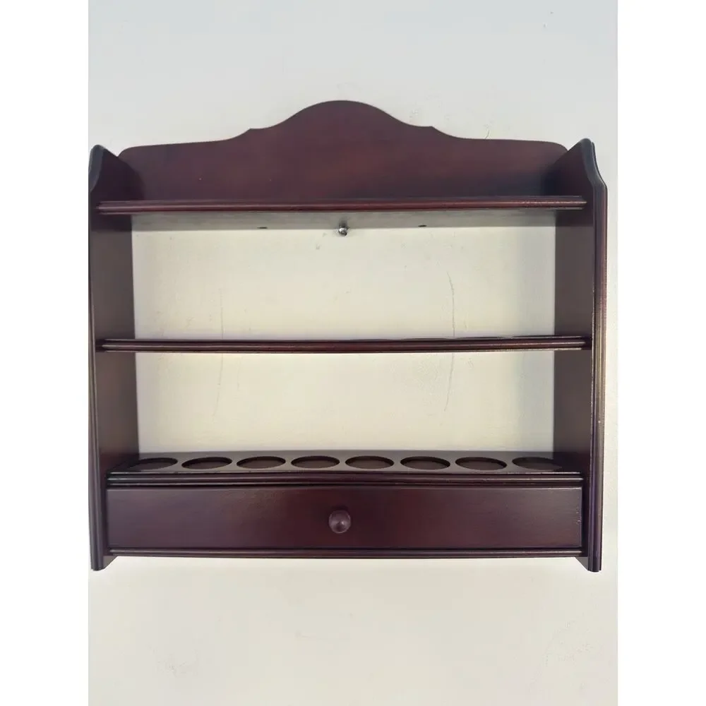 Lenox Spice Garden Wood Display Rack with Drawer W17xH16.75xD3.25”